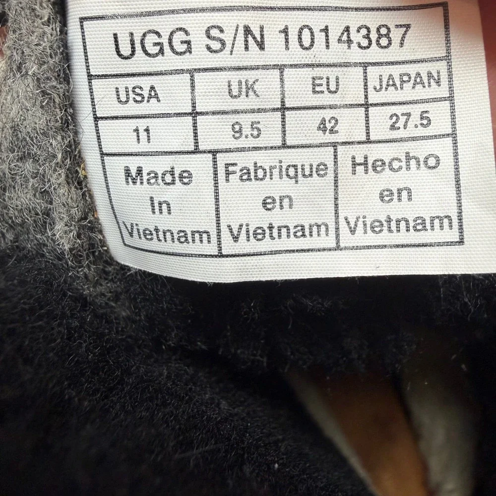 UGG Adirondack II Winter Boots Gray 1014387 Waterproof Sz 11‎ Wool Fur Lined